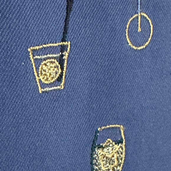 Nat Nast Embroidered Silk Cocktail Martini Button Down Medium - Picture 6 of 8